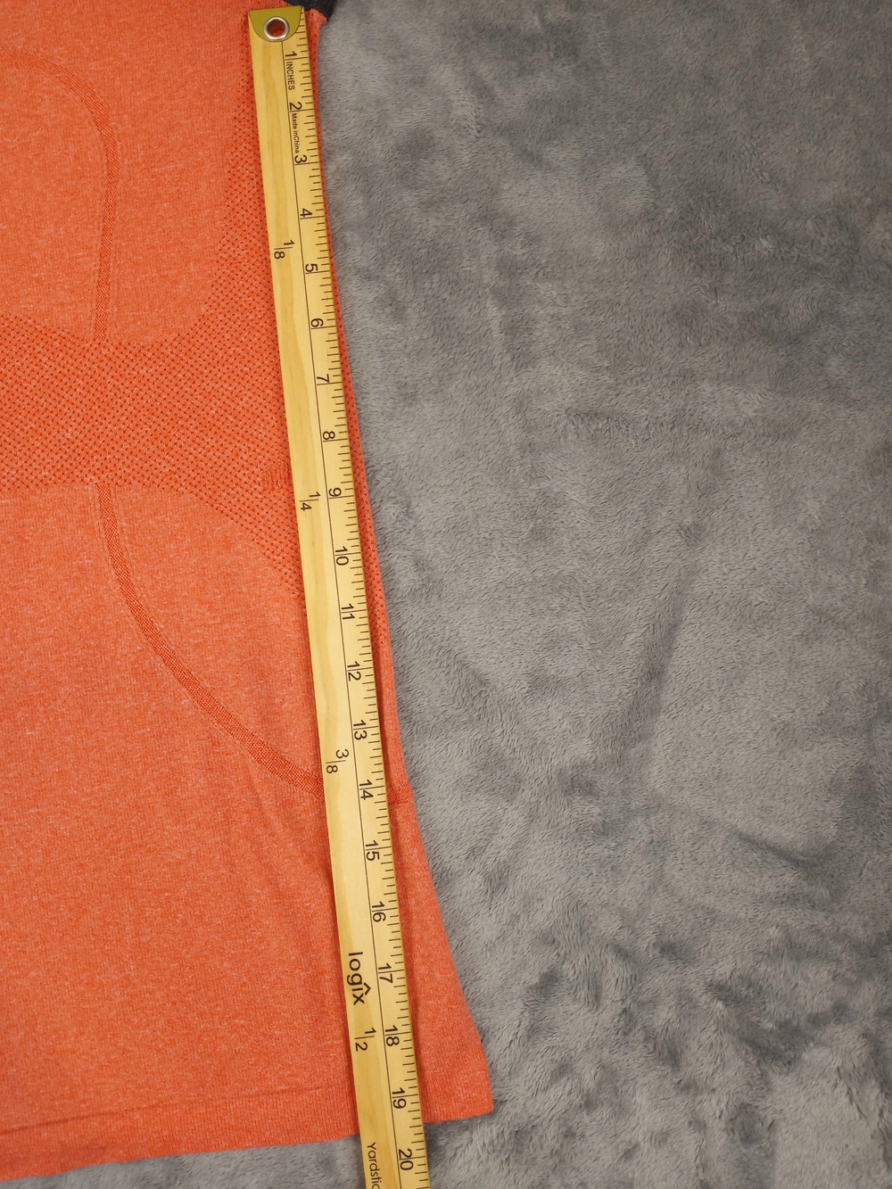 lululemon Women's Ribbed Long Sleeve Top - Bright Orange with Gray Trim Size 6 - Picture 12 of 14